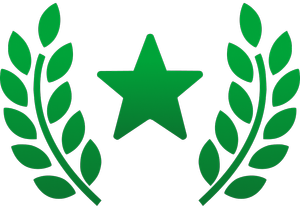 Green star award emblem representing quality or service recognition